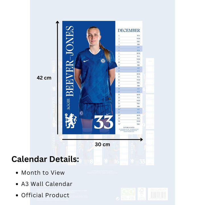 Chelsea WFC A3 2026 Calendar