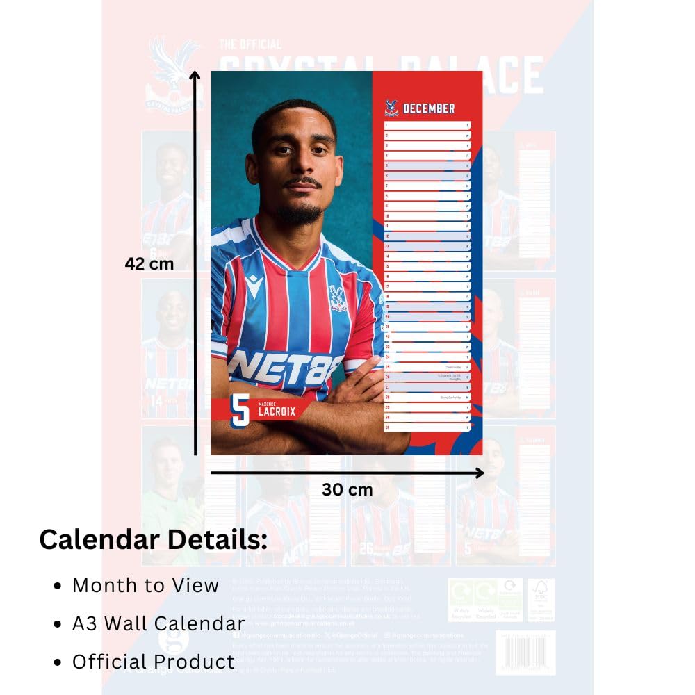 Crystal Palace FC A3 2026 Calendar