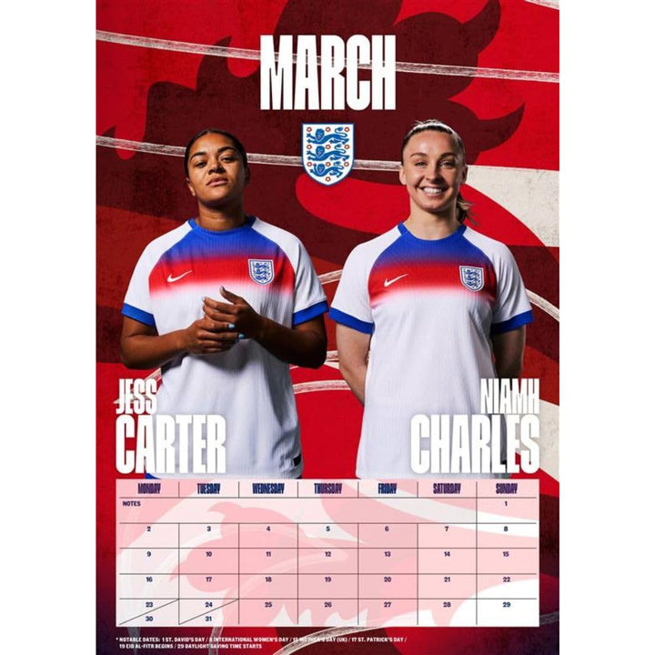 England WFA A3 2026 Calendar