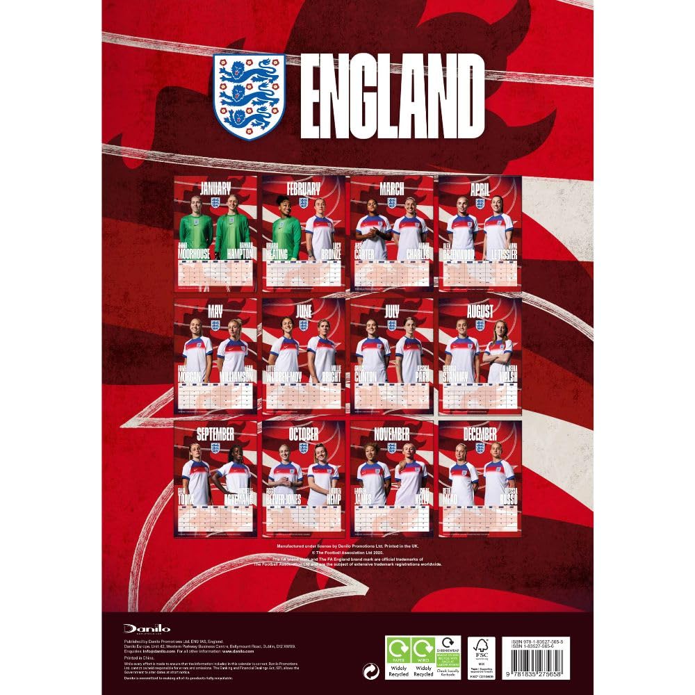 England WFA A3 2026 Calendar