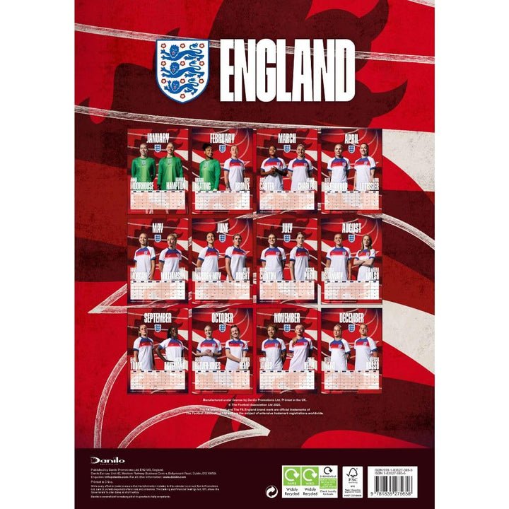 England WFA A3 2026 Calendar