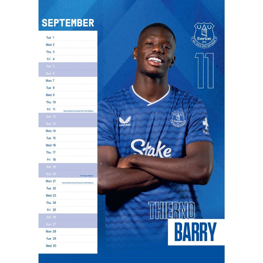 Everton FC A3 2026 Calendar