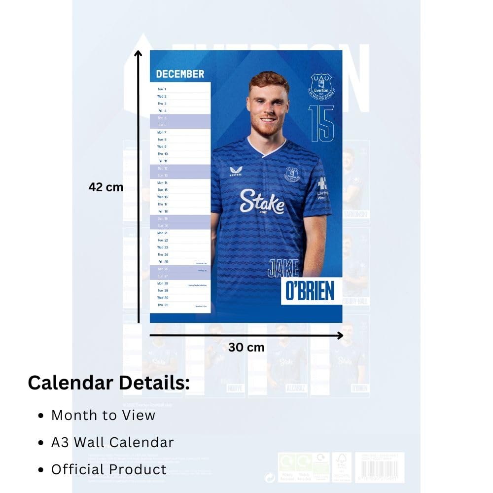 Everton FC A3 2026 Calendar