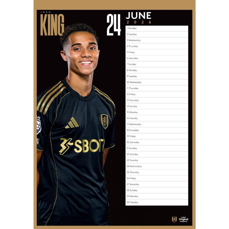 Fulham FC A3 2026 Calendar, side angle