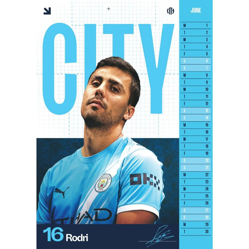 Manchester City FC A3 Calendar 2026, side angle
