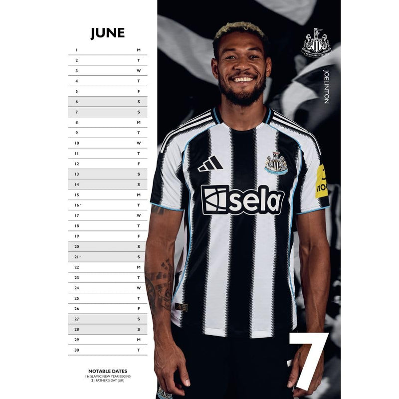 Newcastle United FC A3 Calendar 2026, side angle