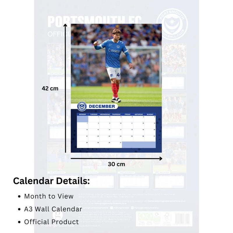 Portsmouth FC A3 2026 Calendar