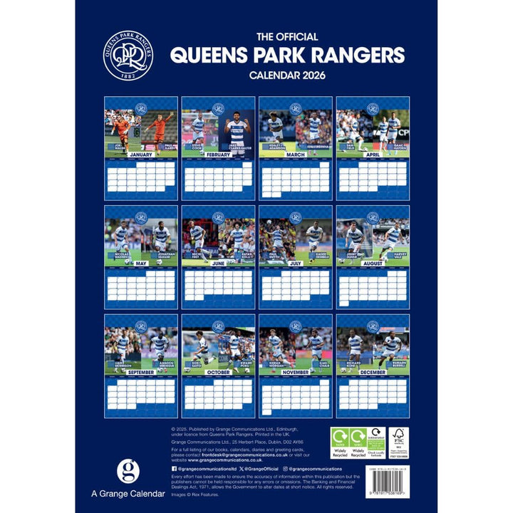 Queens Park Rangers FC A3 2026 Calendar