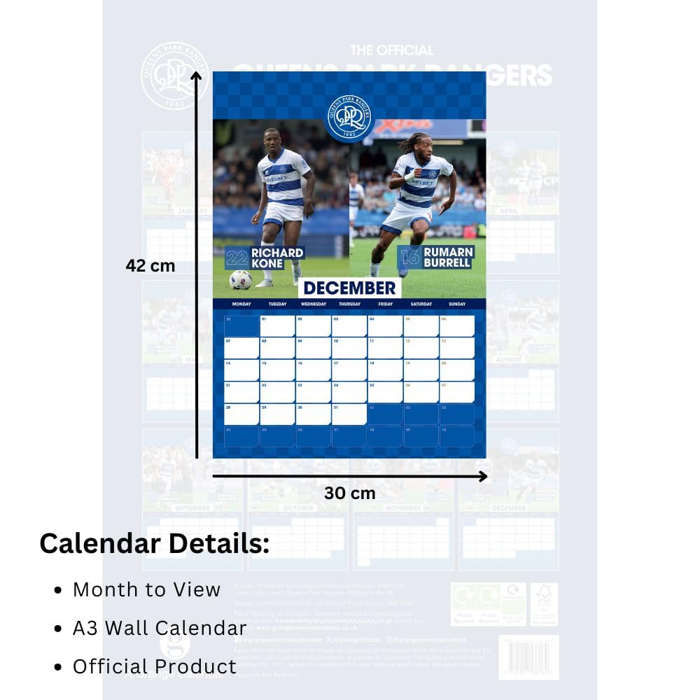 Queens Park Rangers FC A3 2026 Calendar