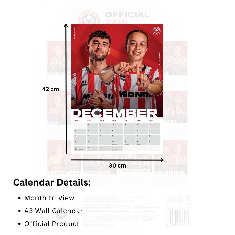 Sheffield United FC A3 Calendar 2026