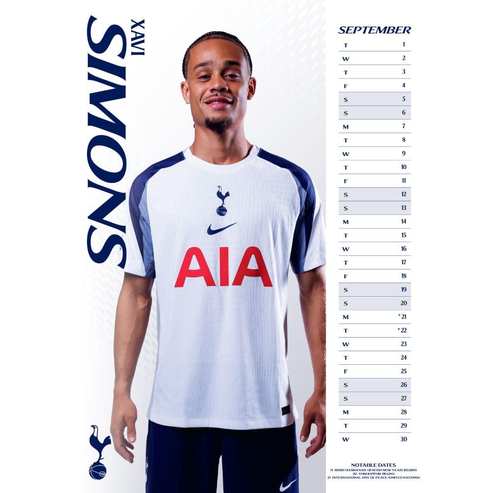 Tottenham Hotspur FC A3 Calendar 2026