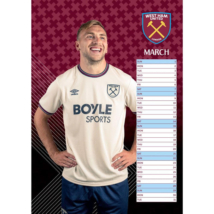 West Ham United FC A3 2026 Calendar