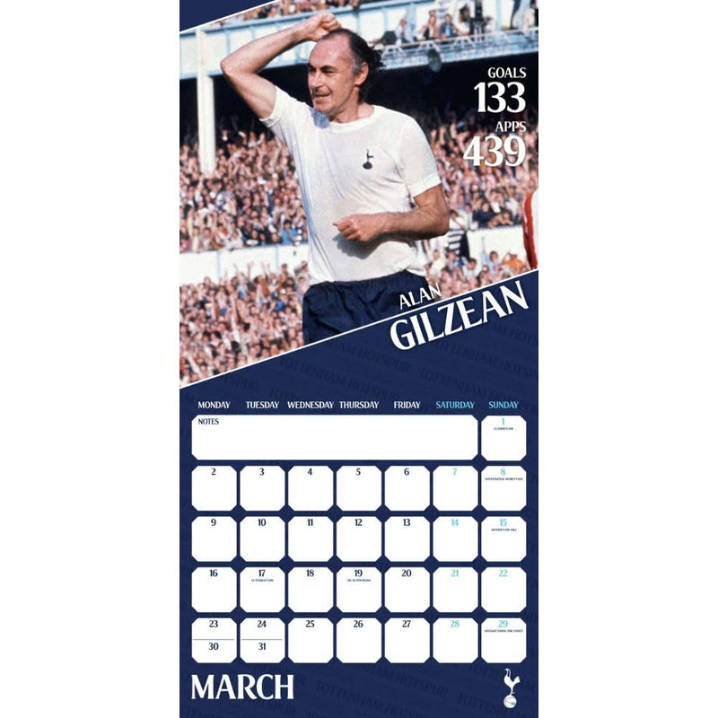 Tottenham Hotspur FC Legends Square Calendar 2026, alternate view