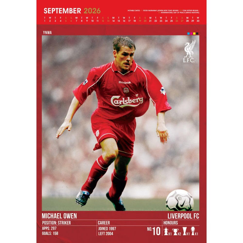 Liverpool FC Deluxe Calendar 2026, close-up detail