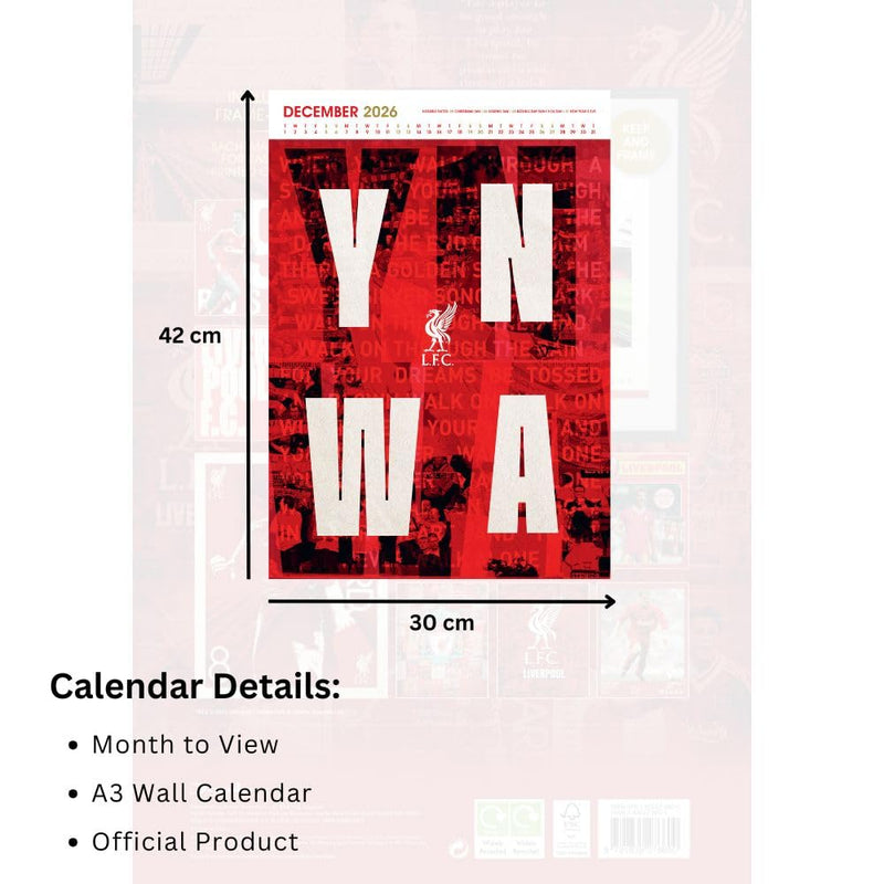 Liverpool FC Deluxe Calendar 2026, in display