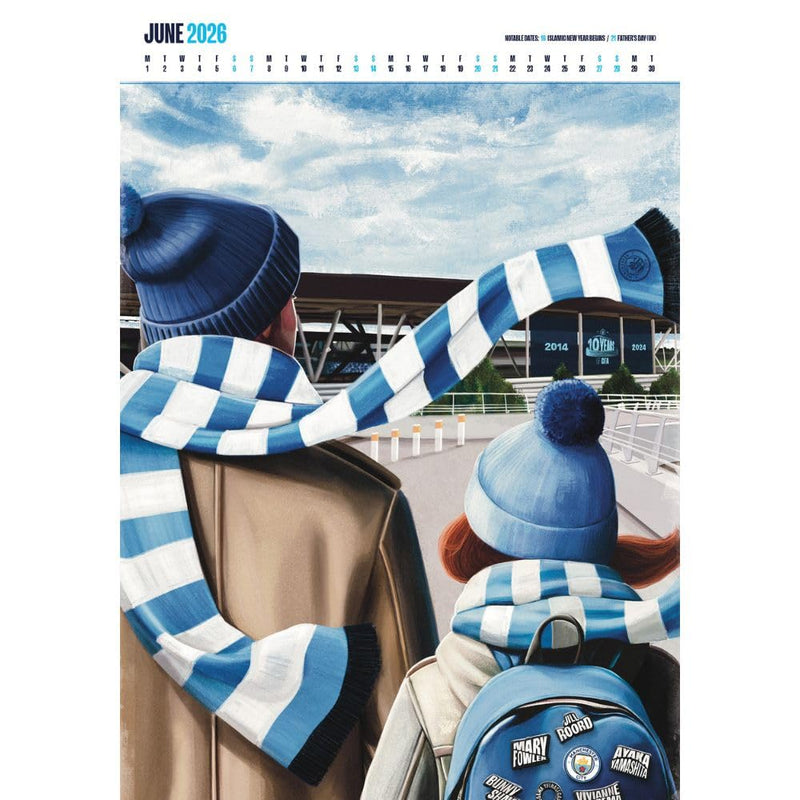 Manchester City FC Deluxe Calendar 2026, side angle