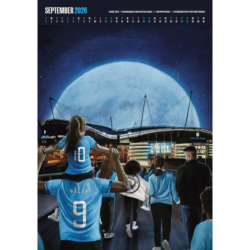 Manchester City FC Deluxe Calendar 2026, close-up detail