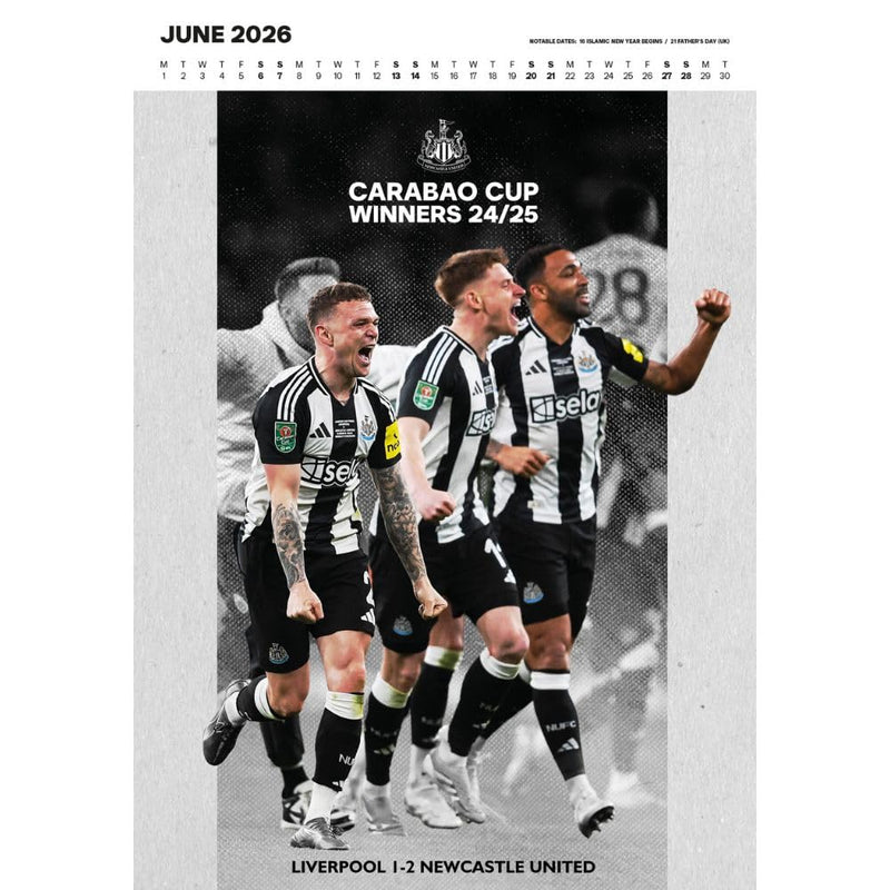 Newcastle United FC Deluxe Calendar 2026, side angle