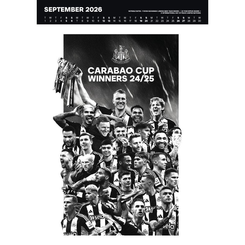 Newcastle United FC Deluxe Calendar 2026, close-up detail