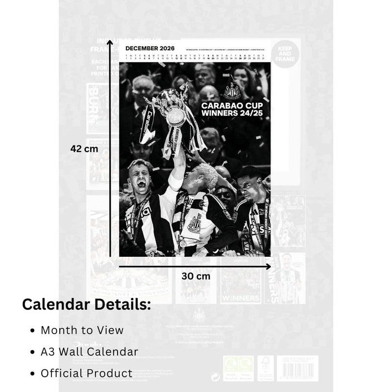 Newcastle United FC Deluxe Calendar 2026, in display