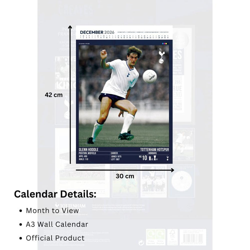 Tottenham Hotspur FC Deluxe Calendar 2026, in display