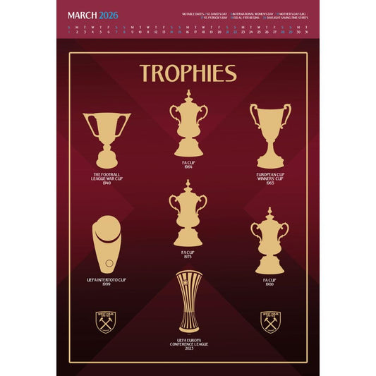 West Ham United FC Deluxe Calendar 2026, alternate view