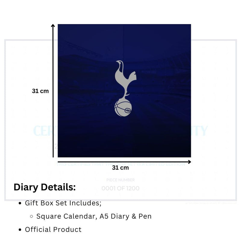 Tottenham Hotspur FC Calendar & Diary Musical Gift Box 2026, in display