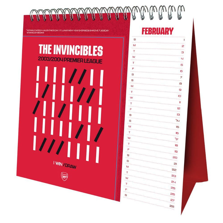 Arsenal FC Desktop Calendar 2026