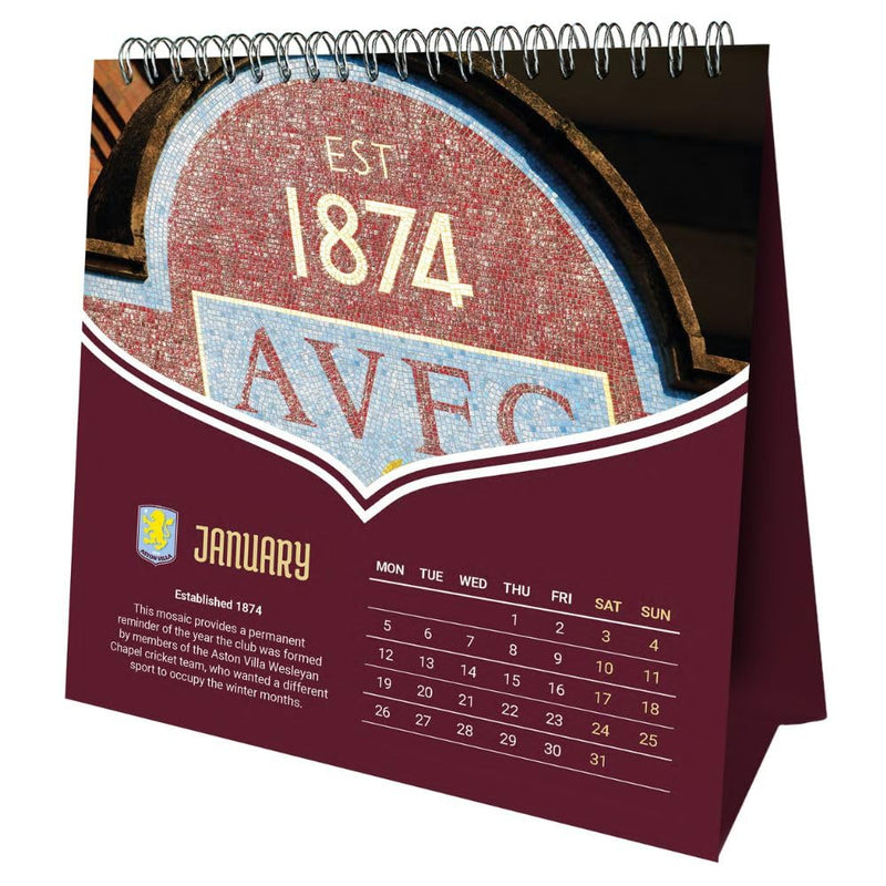 Aston Villa FC Desktop Calendar 2026, alternate view