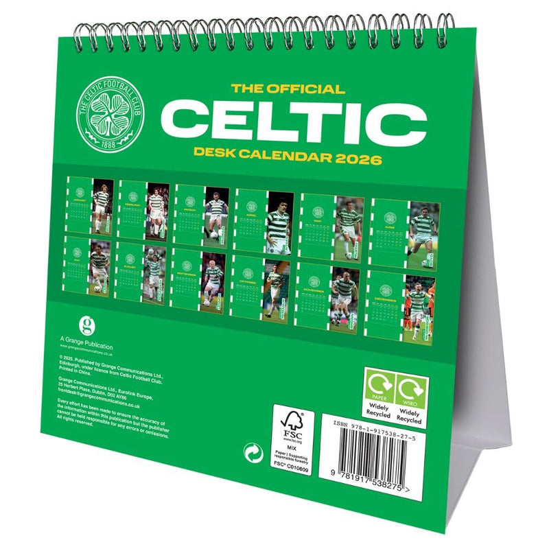 Celtic FC Desktop Calendar 2026, side angle