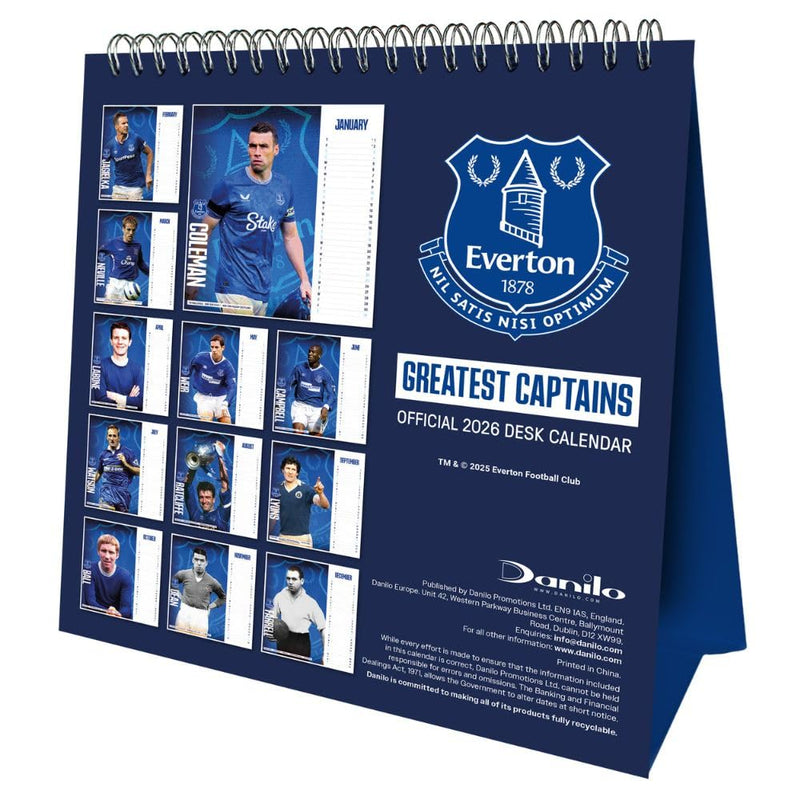 Everton FC Desktop Calendar 2026, side angle