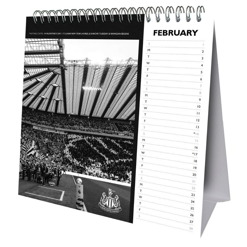 Newcastle United FC Desktop Calendar 2026, alternate view