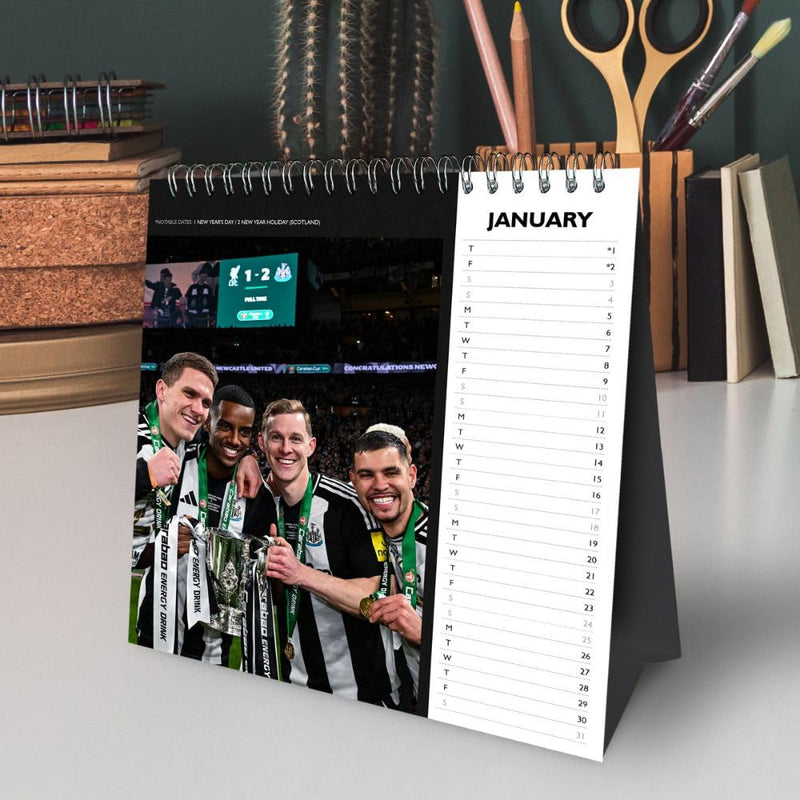 Newcastle United FC Desktop Calendar 2026, close-up detail