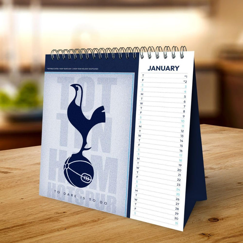 Tottenham Hotspur FC Desktop Calendar 2026, close-up detail