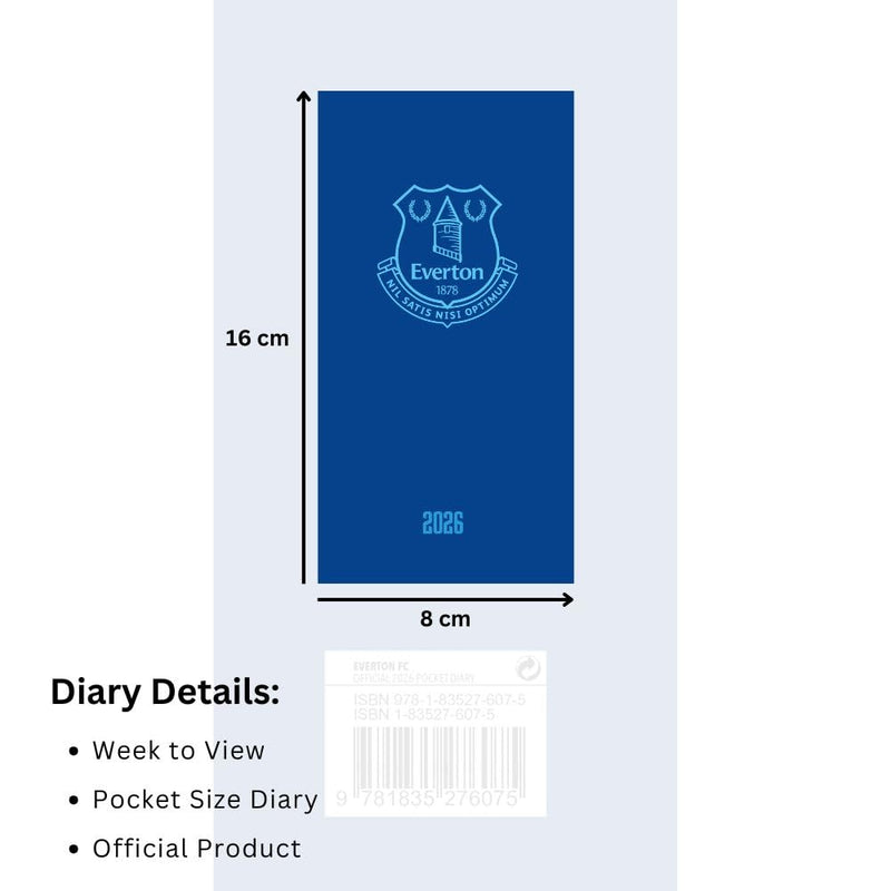 Everton FC Slim Diary 2026, close-up detail