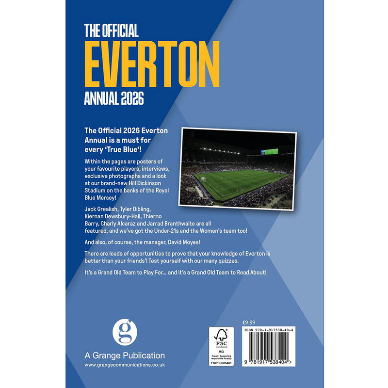 Everton FC Annual 2026, close-up detail