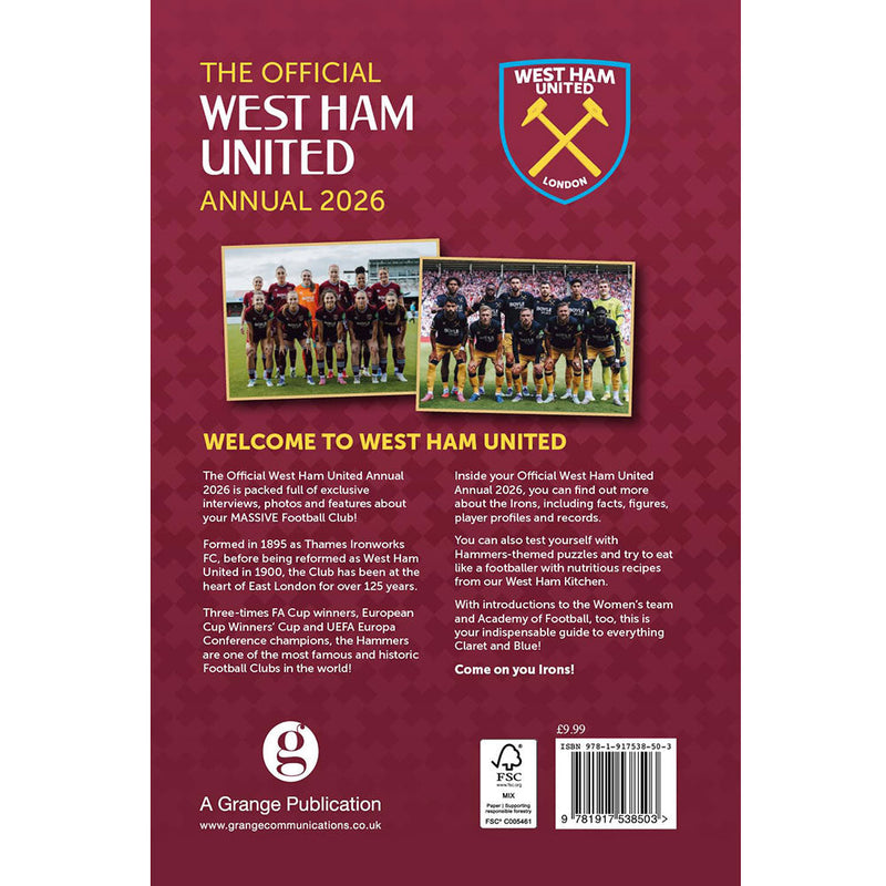West Ham United FC Annual 2026, close-up detail