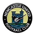 Newcastle United FC Retro 76-83 Crest Keyring & Badge Set, side angle