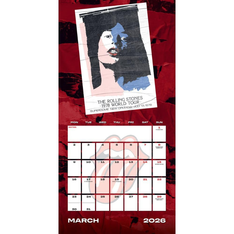 The Rolling Stones Square 2026 Calendar, alternate view
