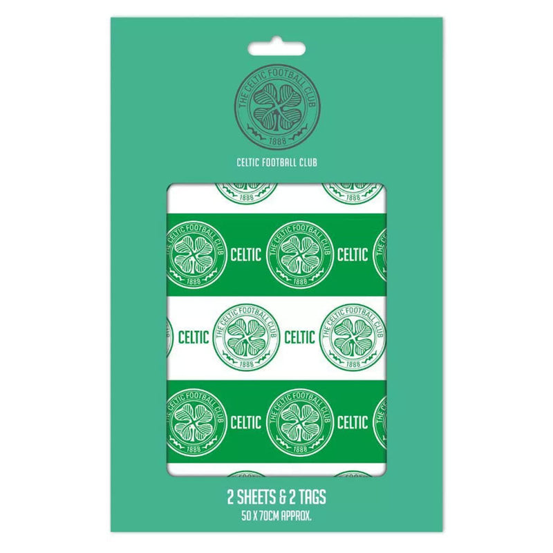 Celtic FC Text Gift Wrap, side angle