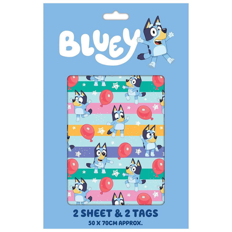 Bluey Balloon Gift Wrap, side angle