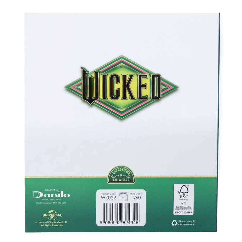 Wicked Elphaba Birthday Card, close-up detail