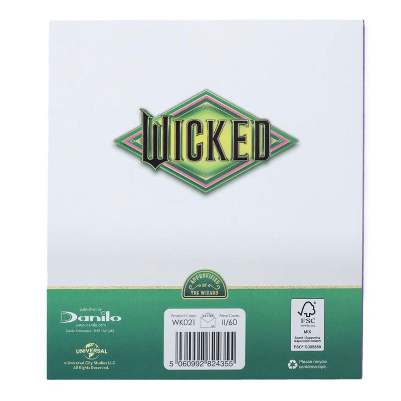 Wicked Glinda Birthday Card, close-up detail