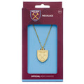 West Ham United FC Gold Finish Crest Necklace, side angle