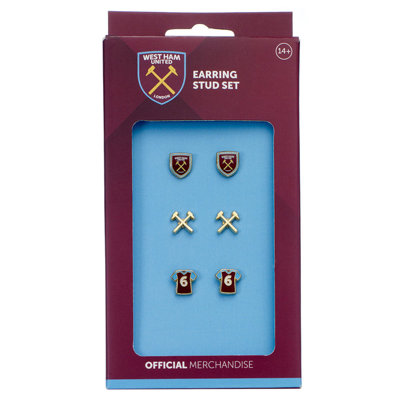 West Ham United FC Stud Earring Set, side angle
