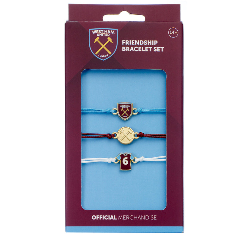 West Ham United FC Friendship Bracelet Set, side angle