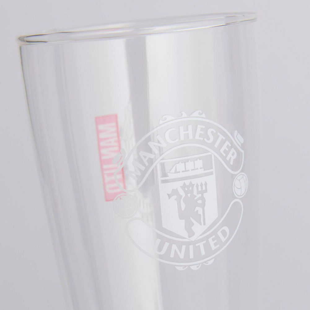 Manchester United FC Crest Tall Beer Glass