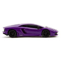 Lamborghini Aventador 1:24 Scale Purple Radio Controlled Car, side angle
