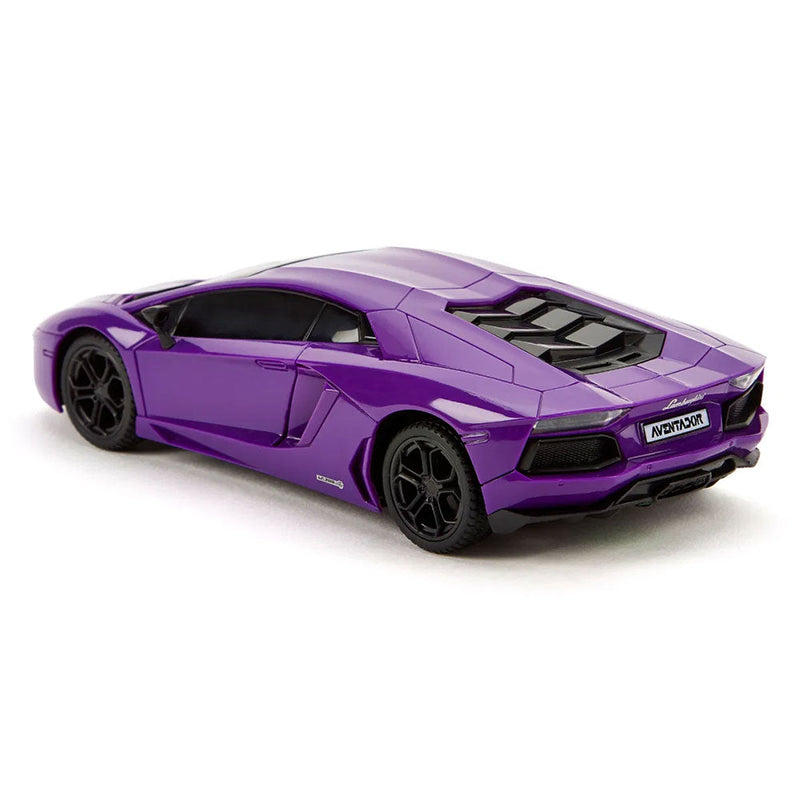 Lamborghini Aventador 1:24 Scale Purple Radio Controlled Car, close-up detail