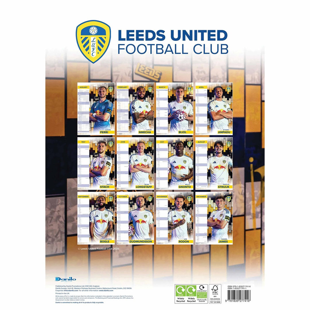 Leeds United FC A3 2026 Calendar